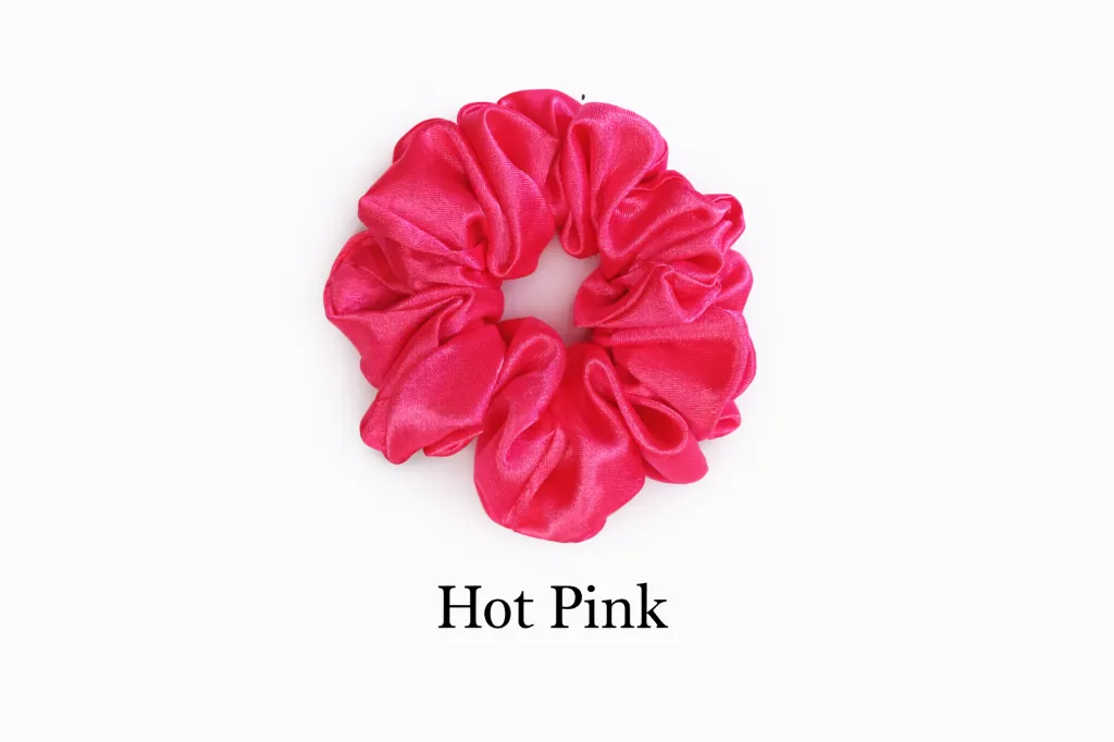 hot pink satin scrunchies.webp