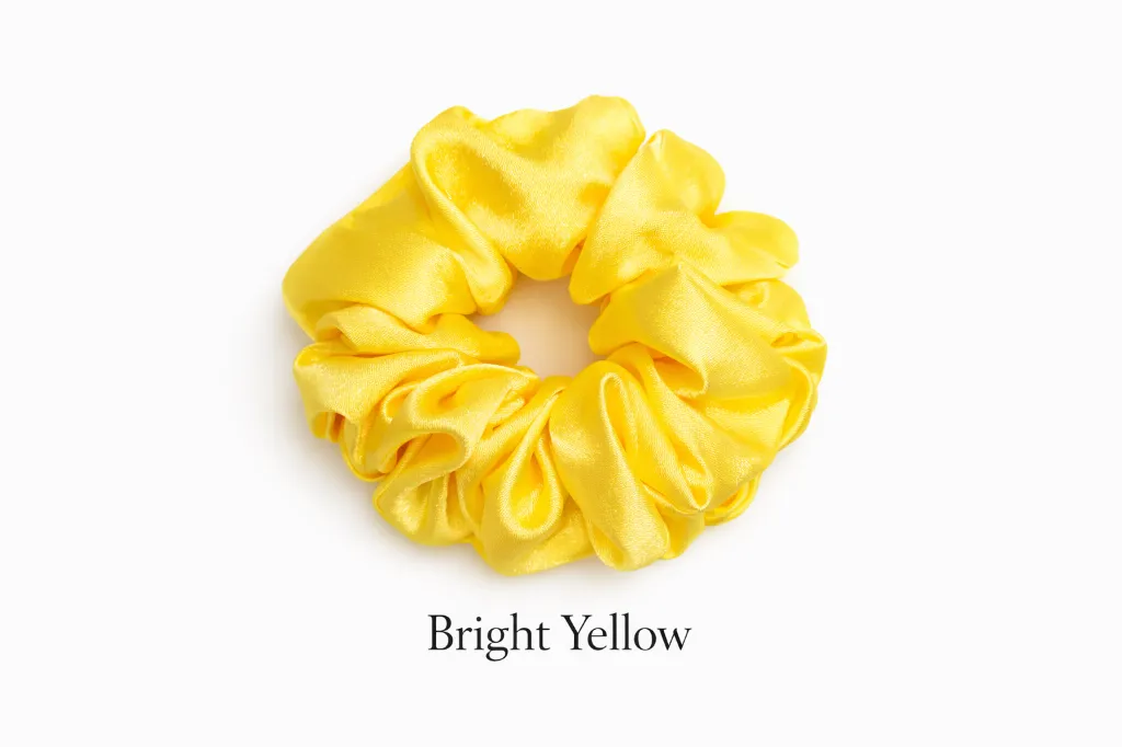 Bright Yellow Satin Scrunchies.webp